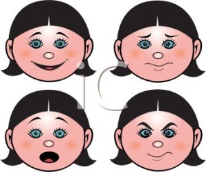 0511-1001-2519-1745_Girls_Face_Showing_Different_Emotions_clipart_image